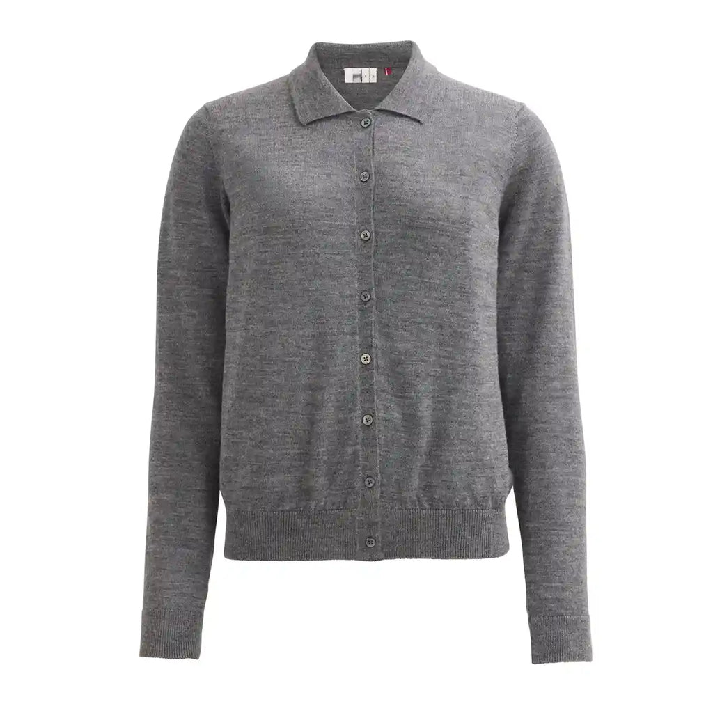 Polo Donna in Lana Merino con Bottoni – Grigio