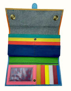 Portafoglio donna colorato in pelle riciclata