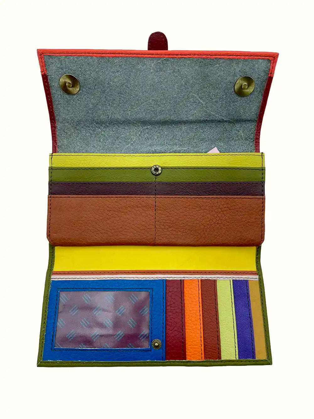 Portafoglio donna colorato in pelle riciclata