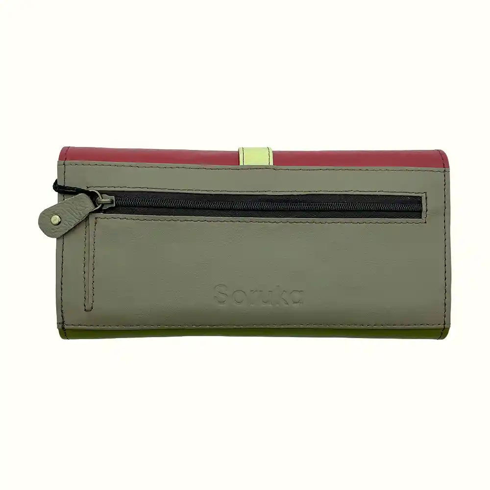 Portafoglio donna colorato in pelle riciclata