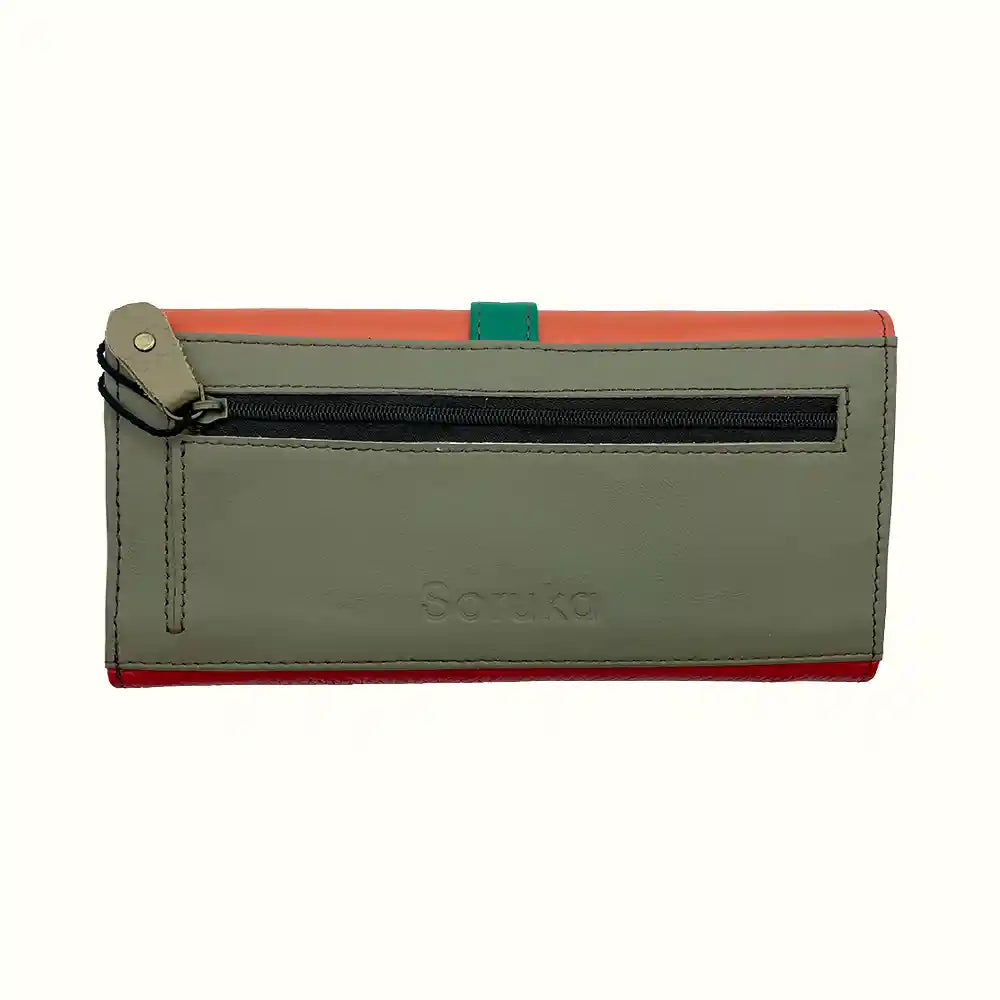Portafoglio donna colorato in pelle riciclata