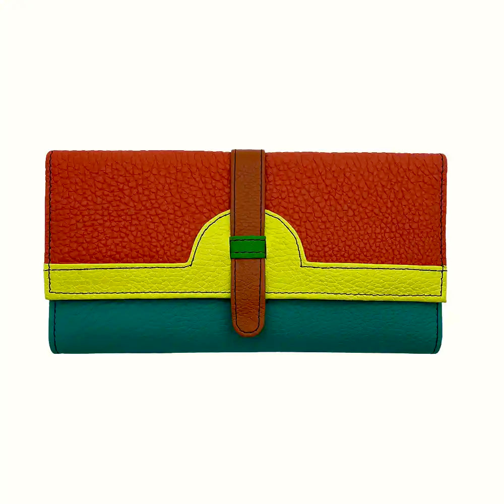 Portafoglio donna colorato in pelle riciclata