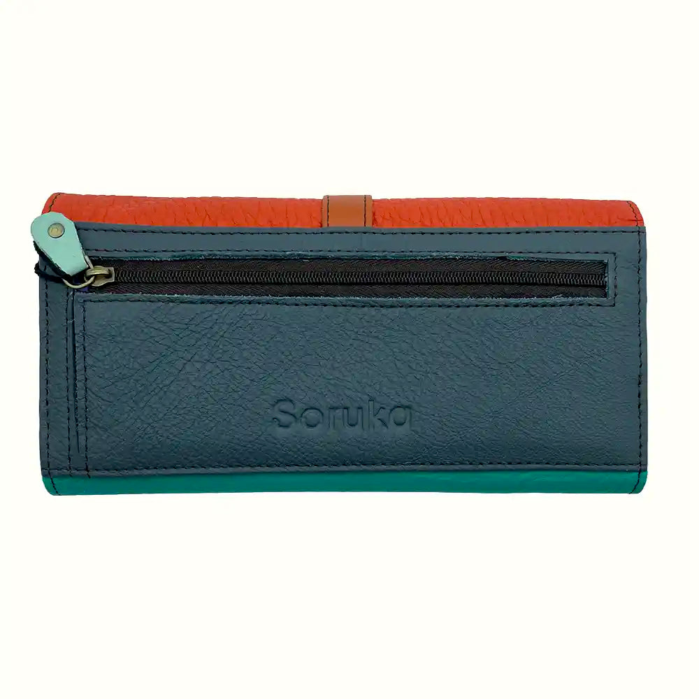 Portafoglio donna colorato in pelle riciclata