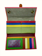 Portafoglio donna colorato in pelle riciclata