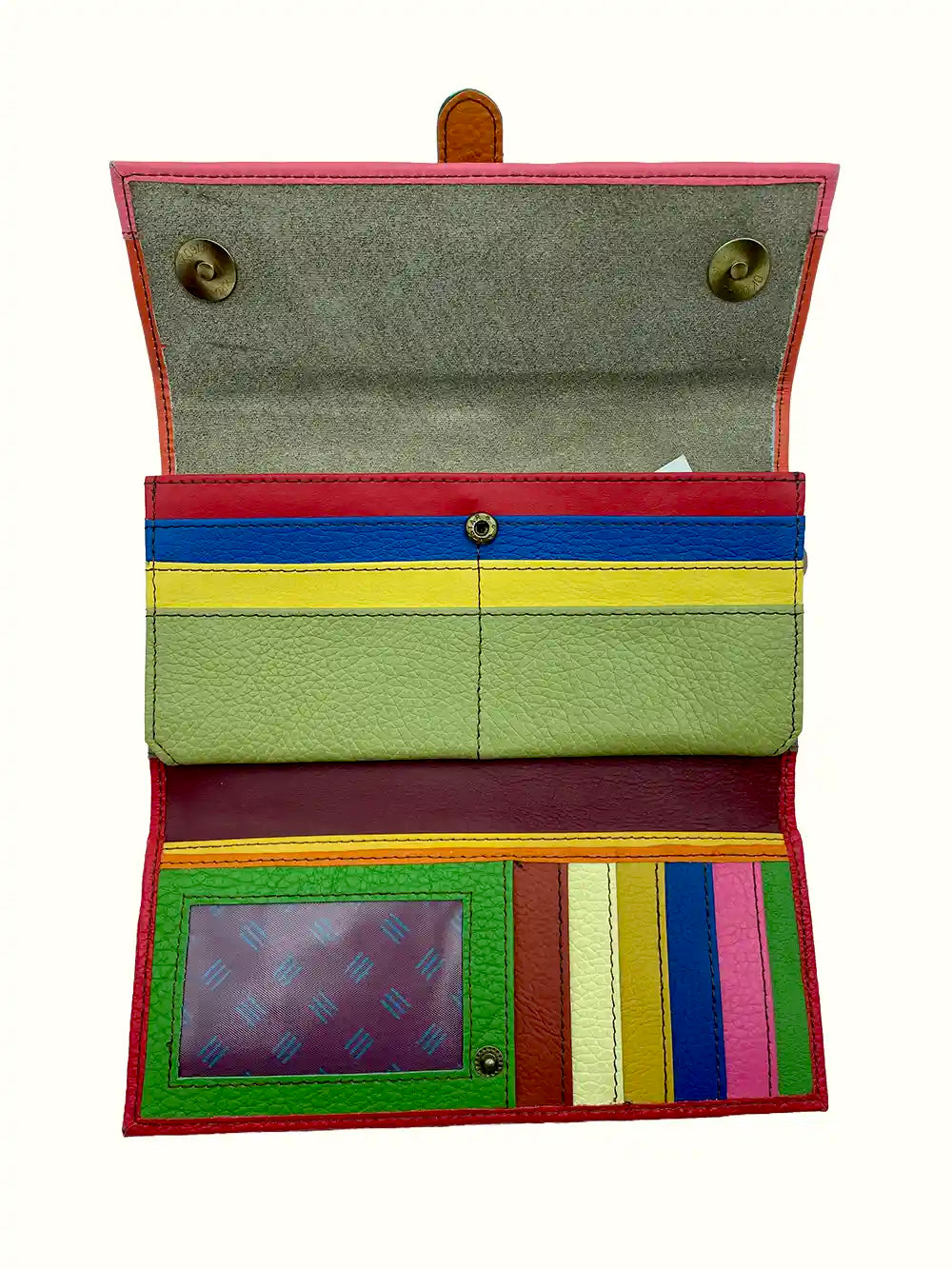 Portafoglio donna colorato in pelle riciclata