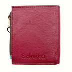 Portafoglio donna piccolo in pelle con zip