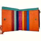 Portafoglio donna piccolo in pelle con zip