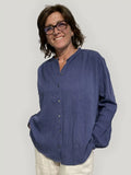 camicia indaco cotone biologico GOTS