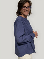 Camicia Donna in Cotone Biologico GOTS - Indaco