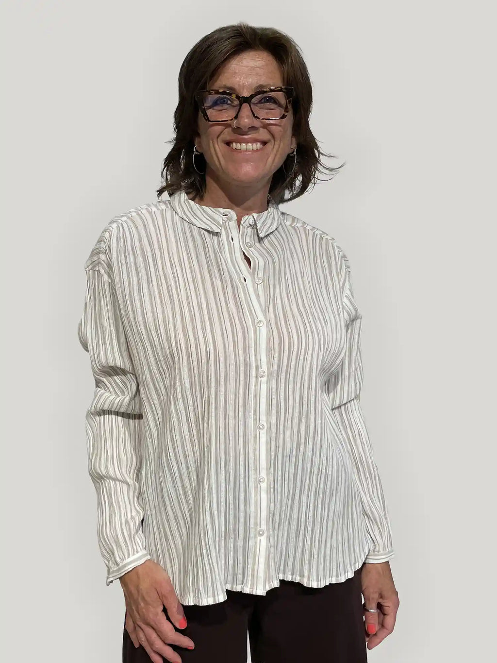 camicia righe cotone biologico GOTS