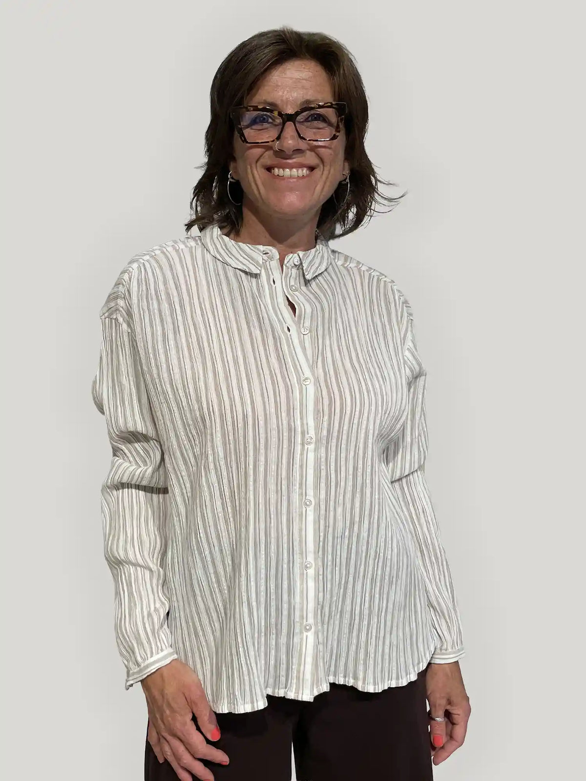 camicia righe cotone biologico GOTS