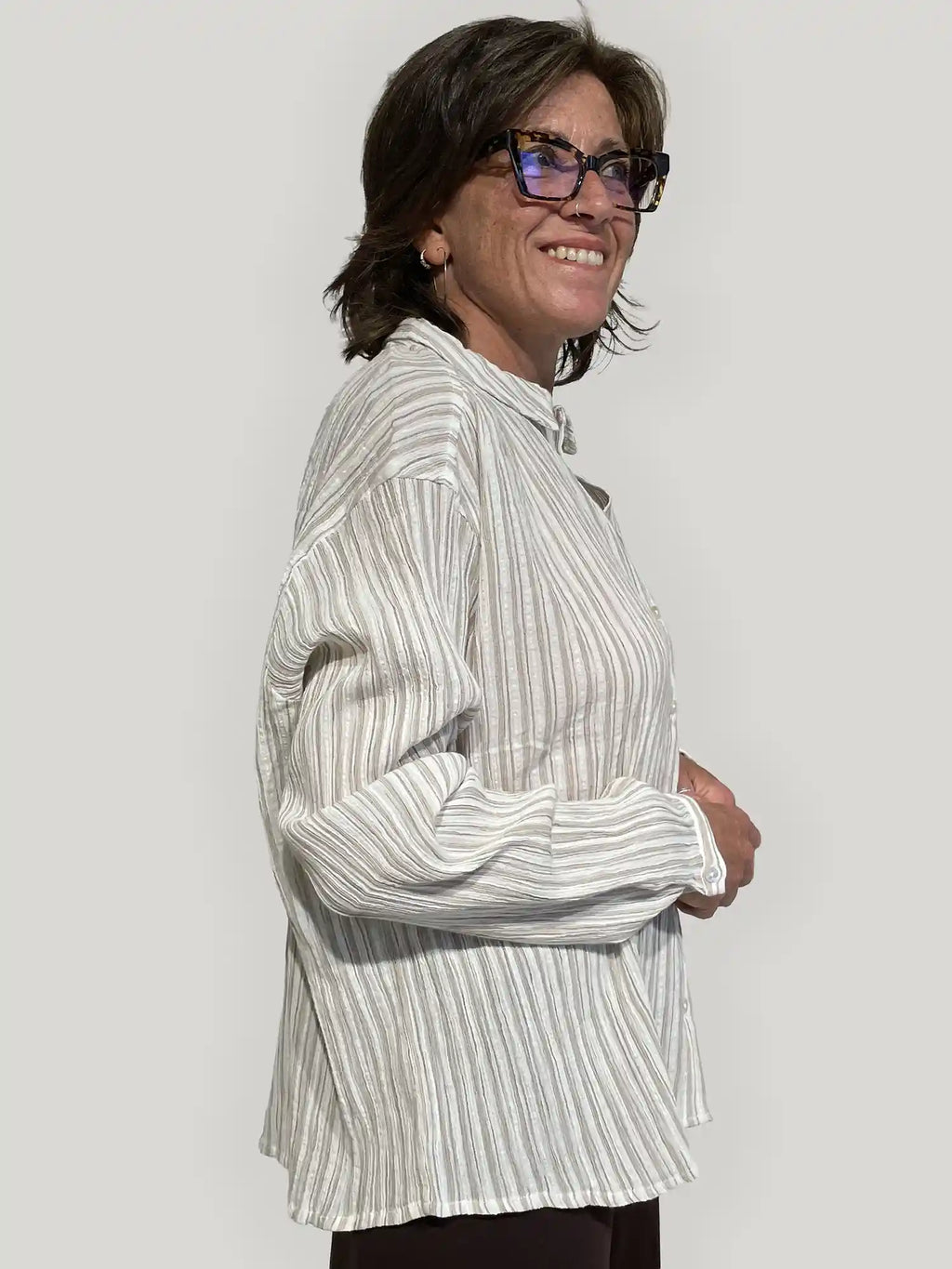 camicia bianca cotone biologico GOTS lato