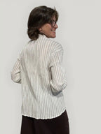 Camicia Donna in Mussola di Cotone Biologico GOTS - a Righe