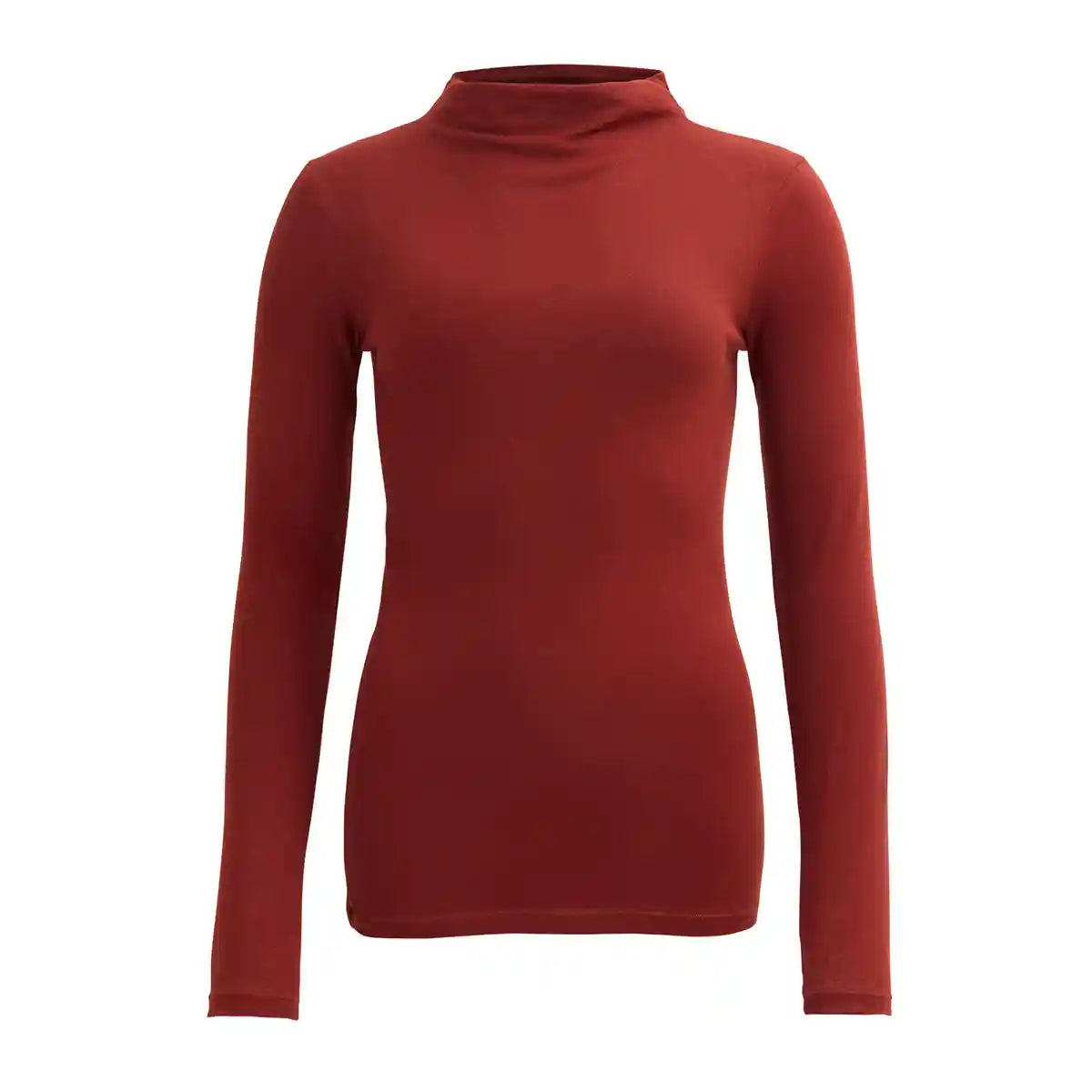 T-shirt cotone biologico GOTS bordeaux manica lunga
