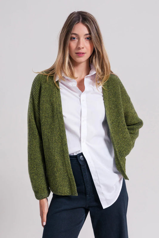 Cardigan Cashmere corto | Verde